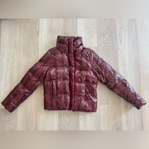 Glossy Snake-Print Puffer